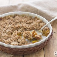 Crumble de plátano y mango