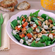 Ensalada de nabo asado con papaya y rúcula.