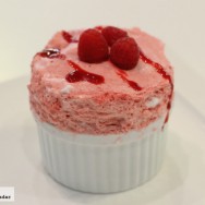 Souffle frío de frambuesas.